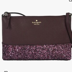 Kate Spade Greta Court Glitter Ramey Crossbody Cherrywood